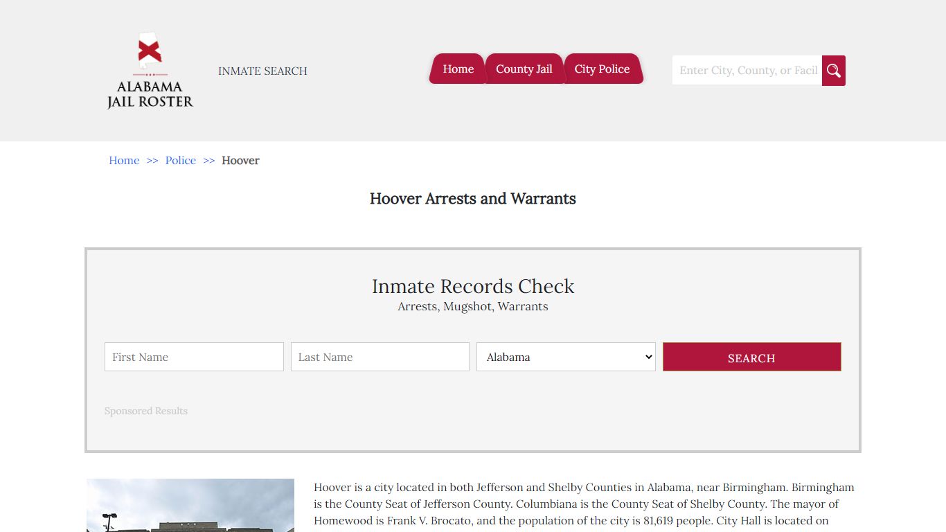 Hoover Arrests and Warrants | Alabama Jail Inmate Search